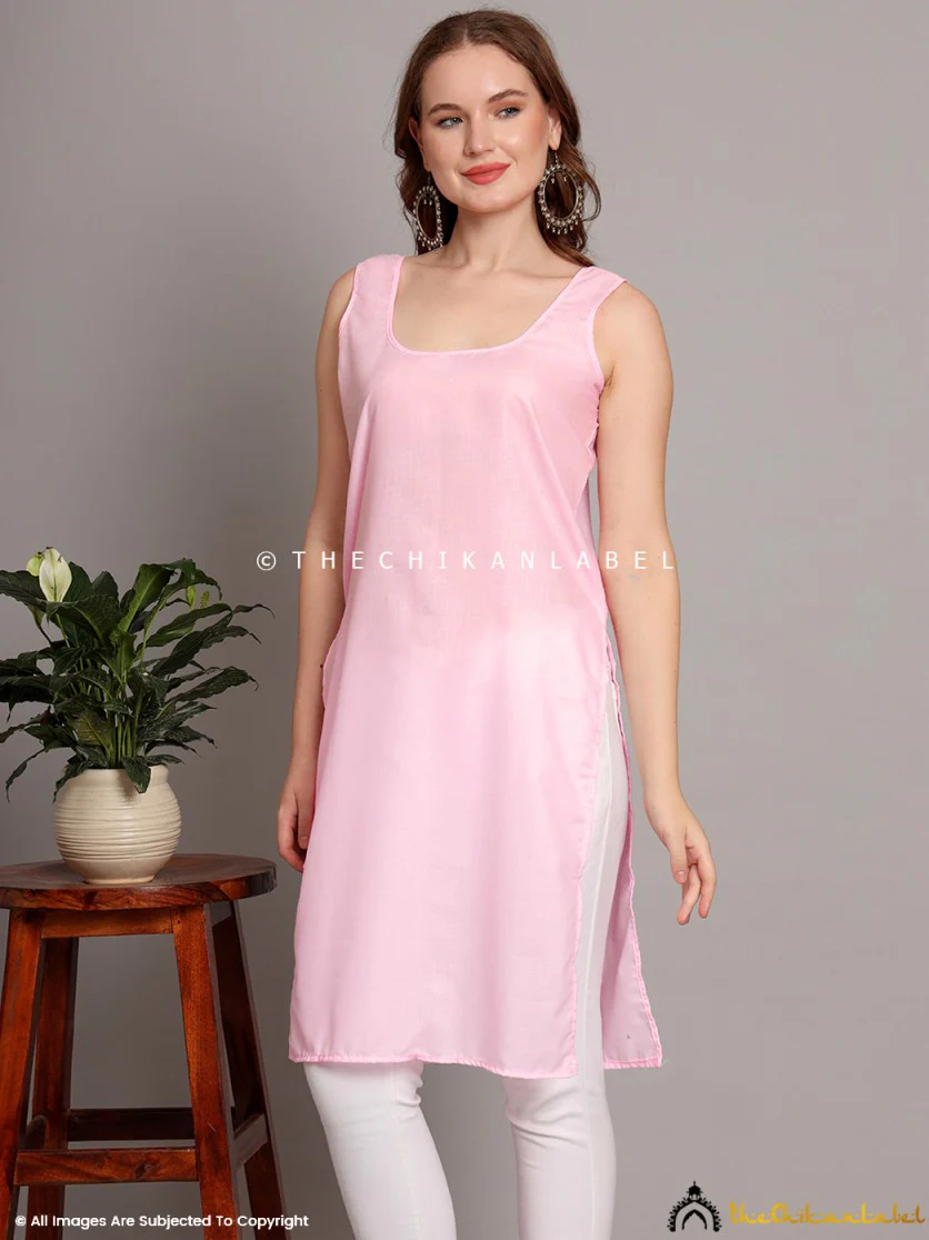 Cotton Camisole Inners for Kurtis & Kurta Baby Pink - Image 6