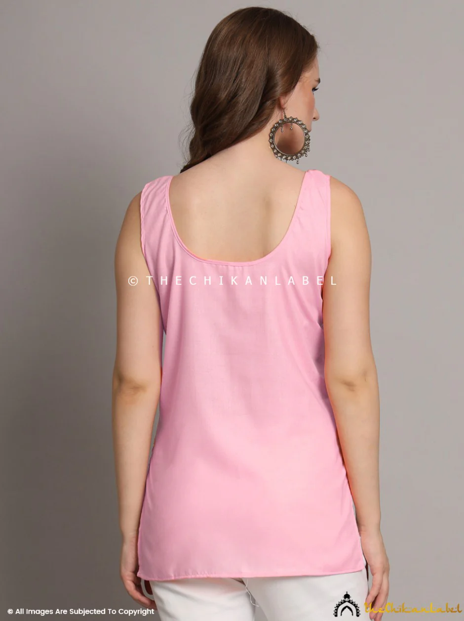 Cotton Short Camisole Inners for Kurtis & Kurta Baby Pink - Image 3