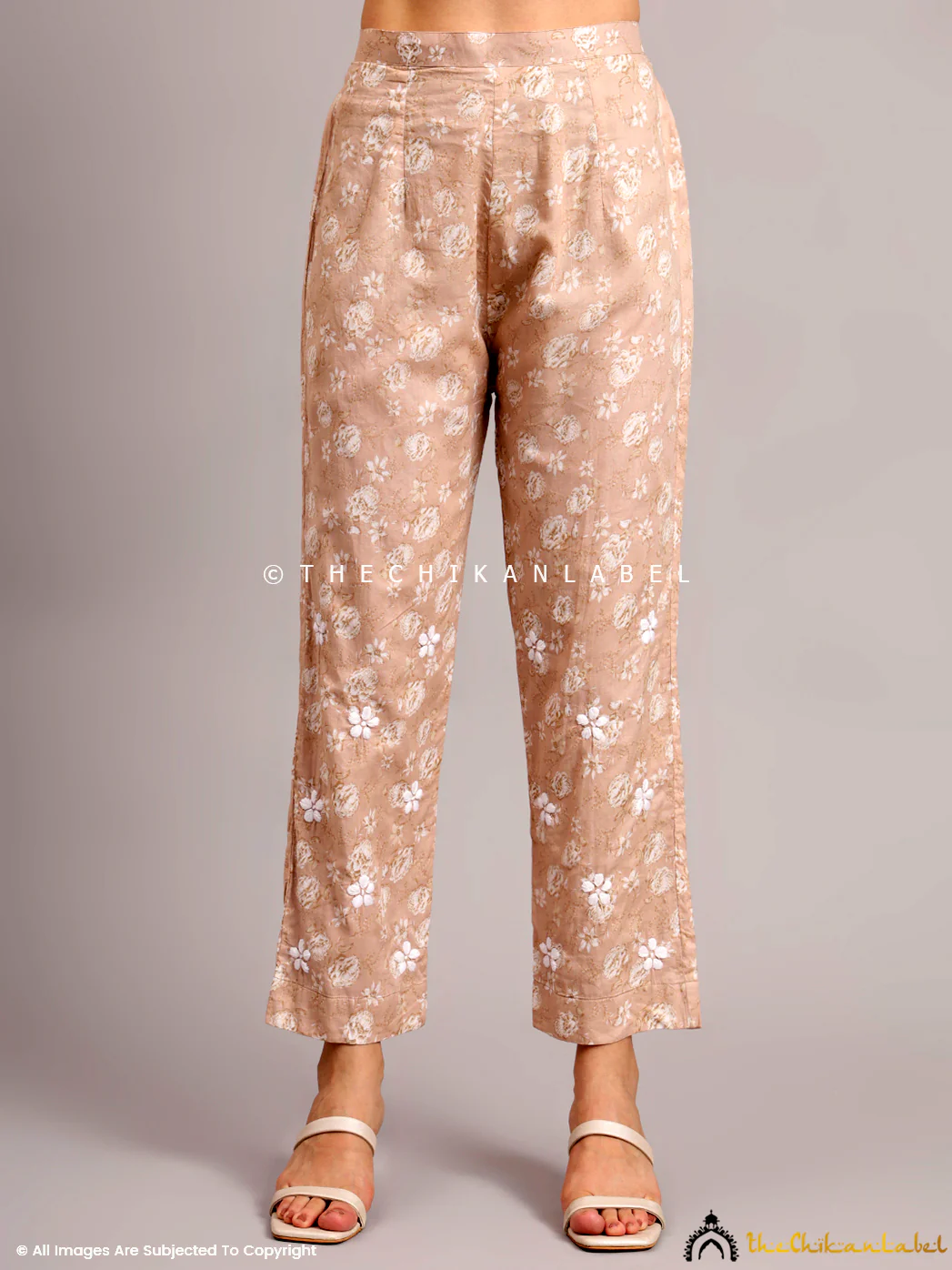 Vedika Mulmul Cotton Chikankari Co-ord Set - Beige - Image 8