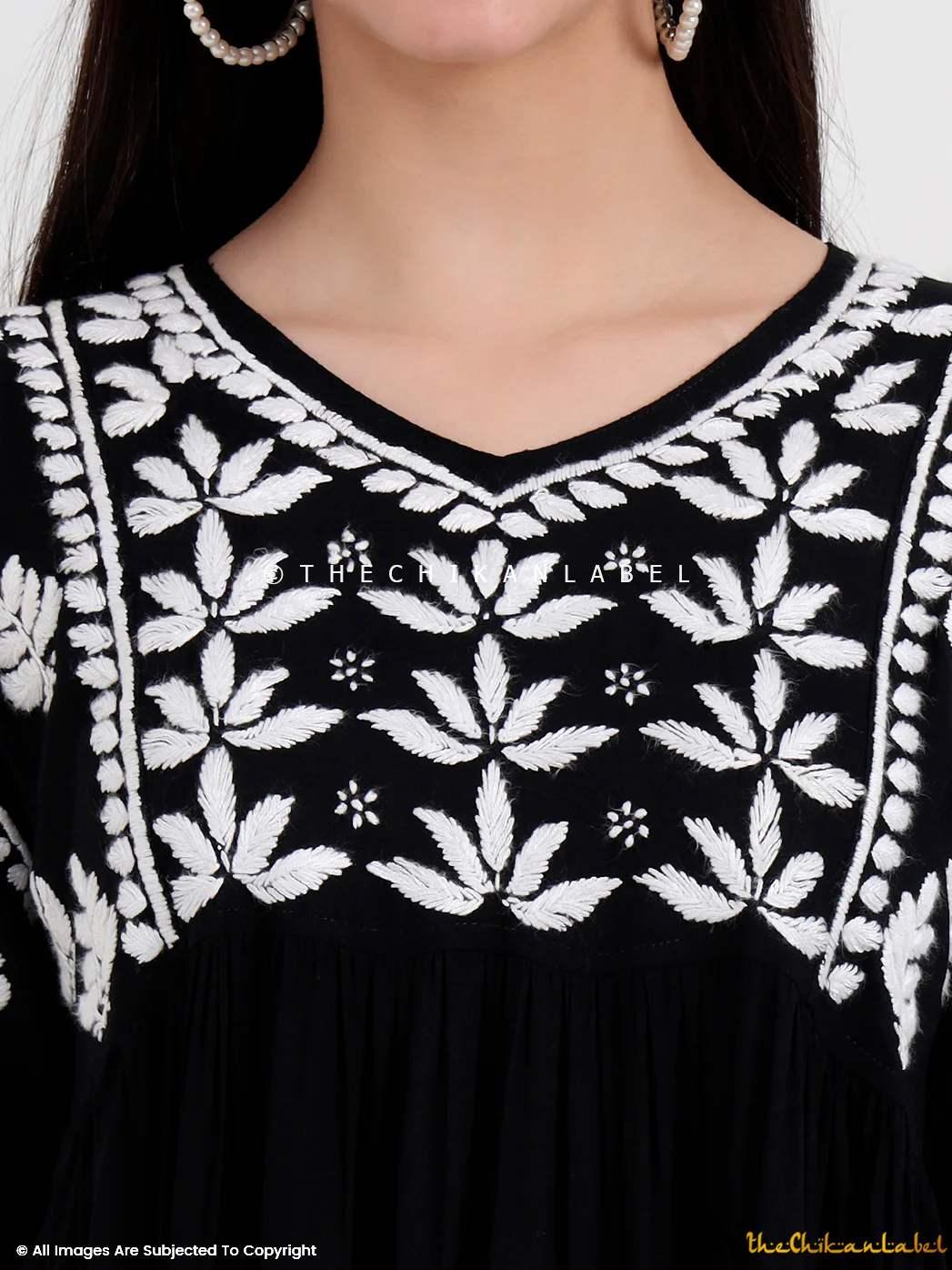 Black Aasira Modal Chikankari Co-ord Set - Image 2