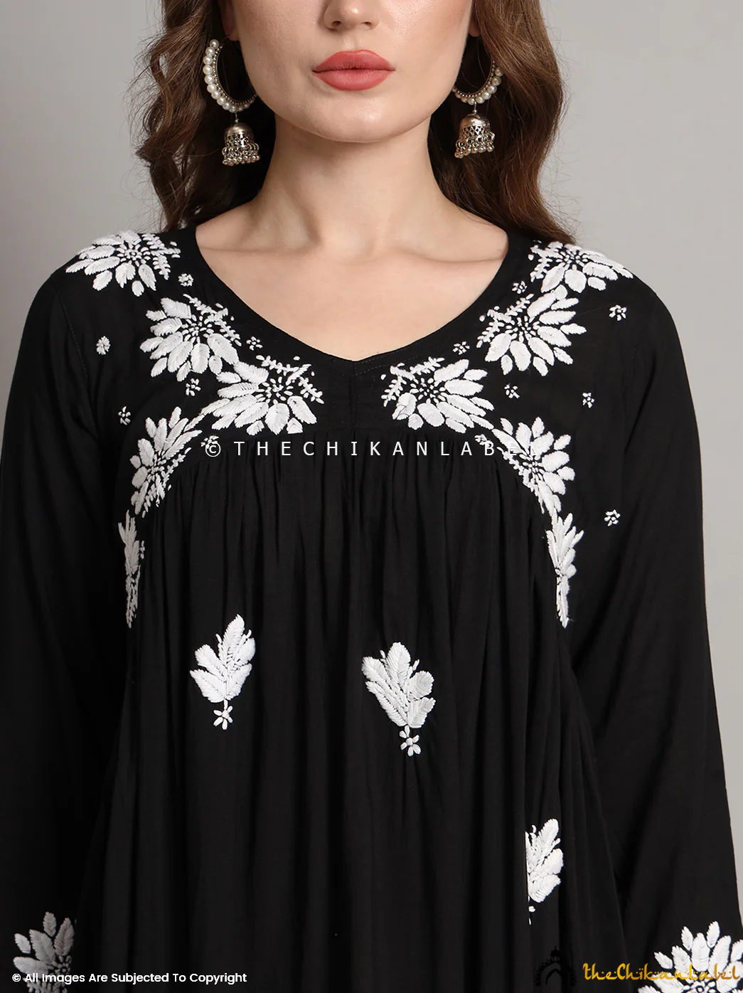 Alia Modal Chikankari Anarkali - Black - Image 2