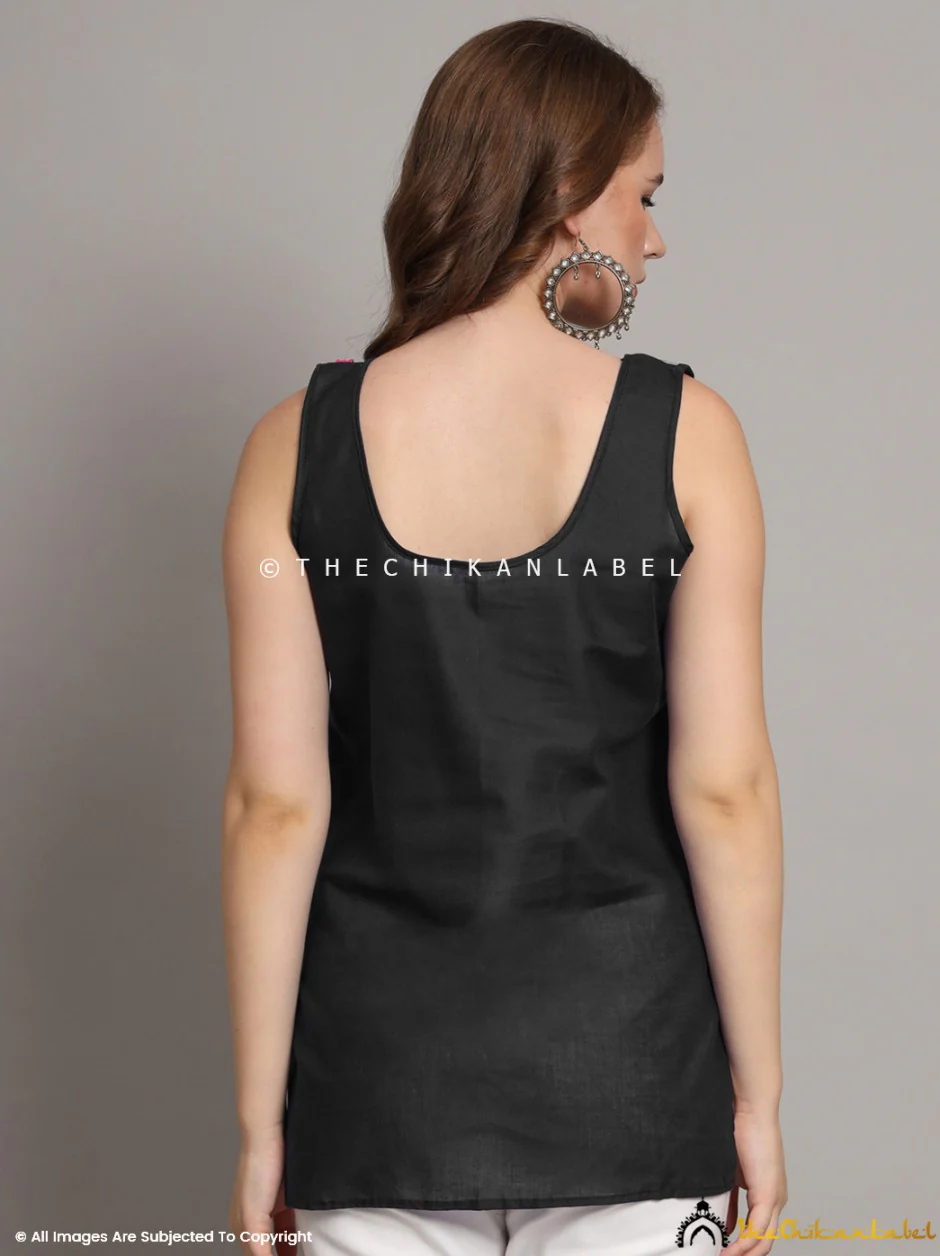 Cotton Short Camisole Inners for Kurtis & Kurta Black - Image 3