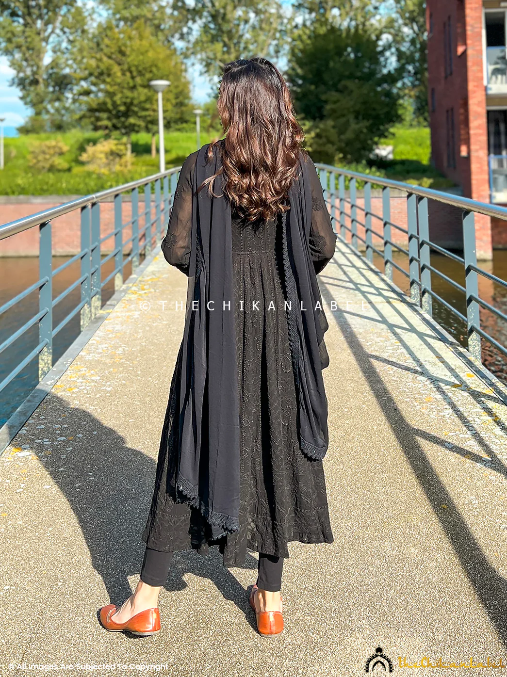 Black Naveli Slit Chikankari Kurti - Image 2