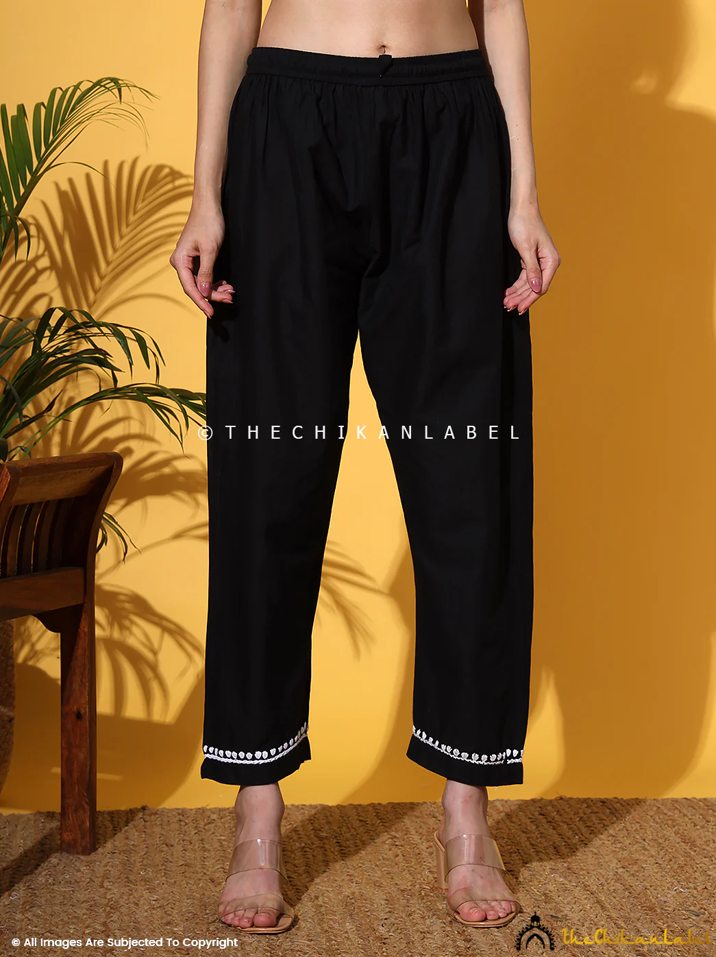 Rubi Cotton Chikankari Co-ord Set - Black - Image 4
