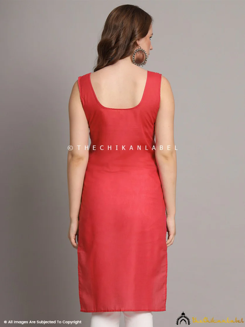 Cotton Camisole Inners for Kurtis & Kurta Coral - Image 2