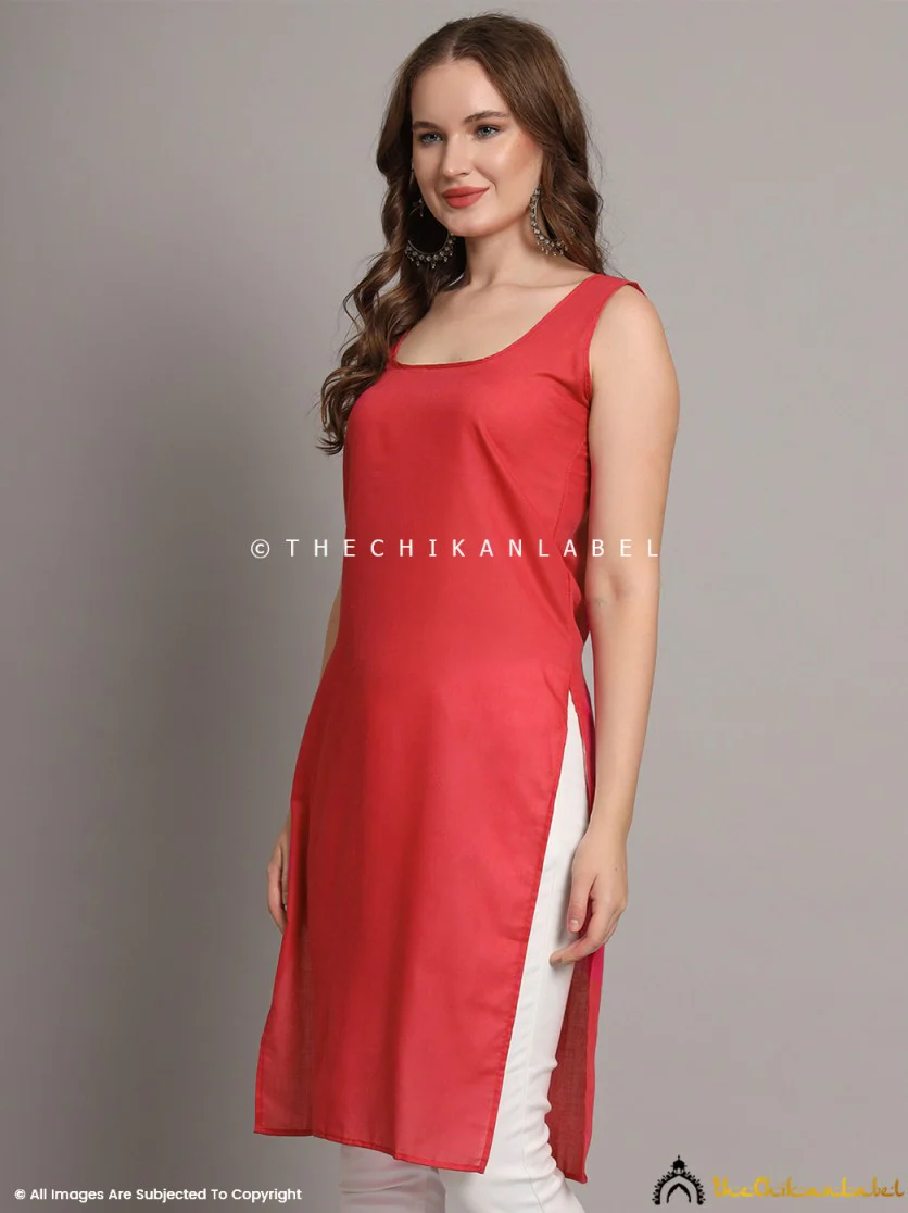 Cotton Camisole Inners for Kurtis & Kurta Coral - Image 5