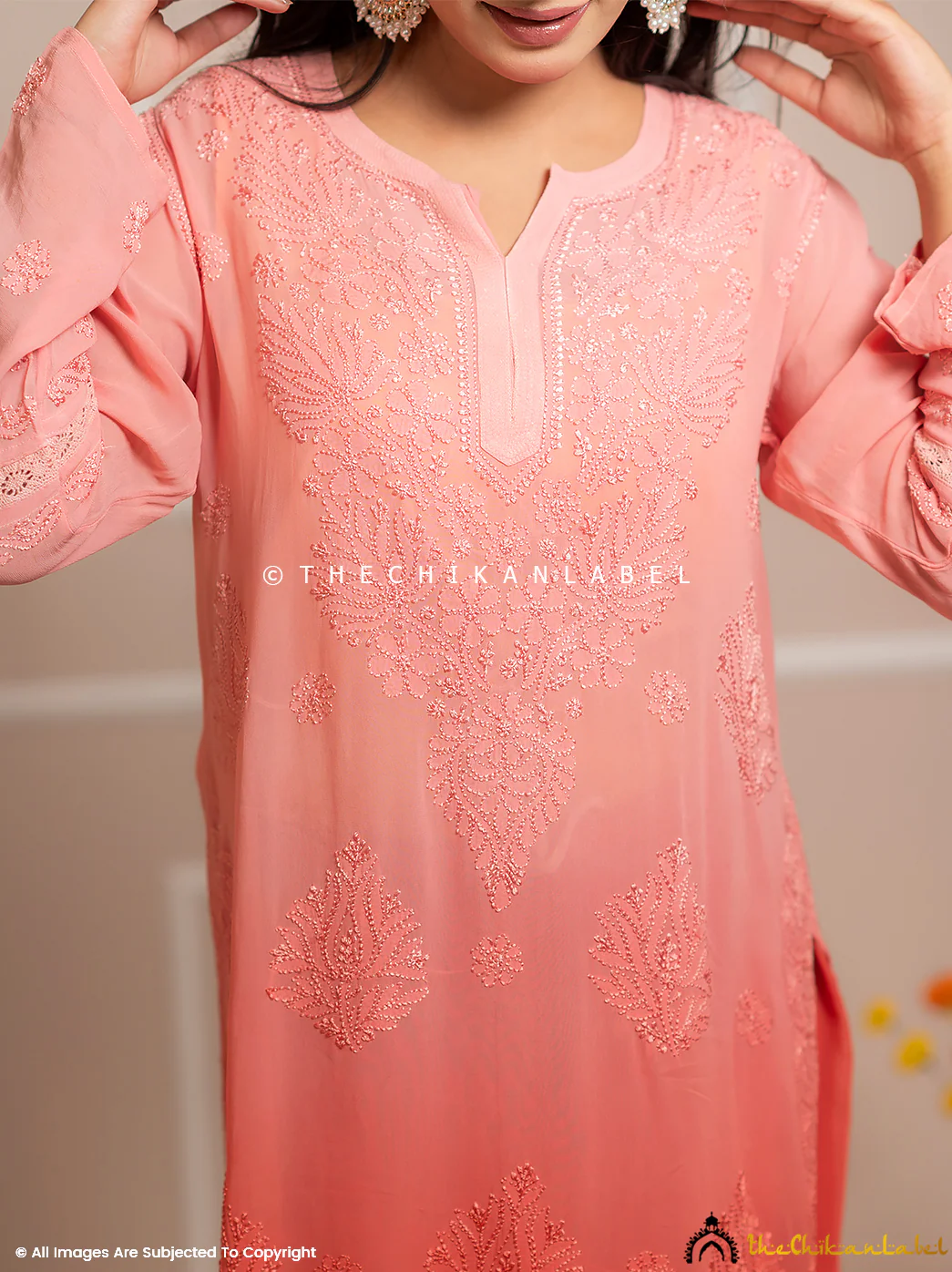 Foundation Giva Viscose Chikankari Kurti Garara Set with Dupatta - Image 6