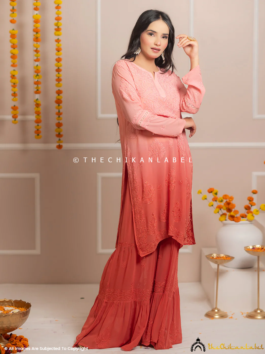 Foundation Giva Viscose Chikankari Kurti Garara Set with Dupatta - Image 8