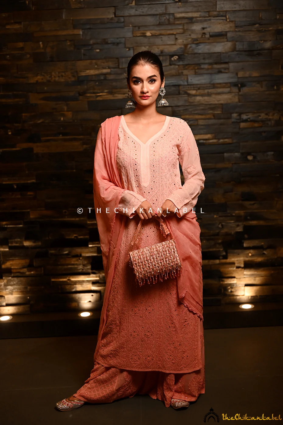 Ruhani Viscose Chikankari Straight Kurta Set with Dupatta - Foundation - Image 5
