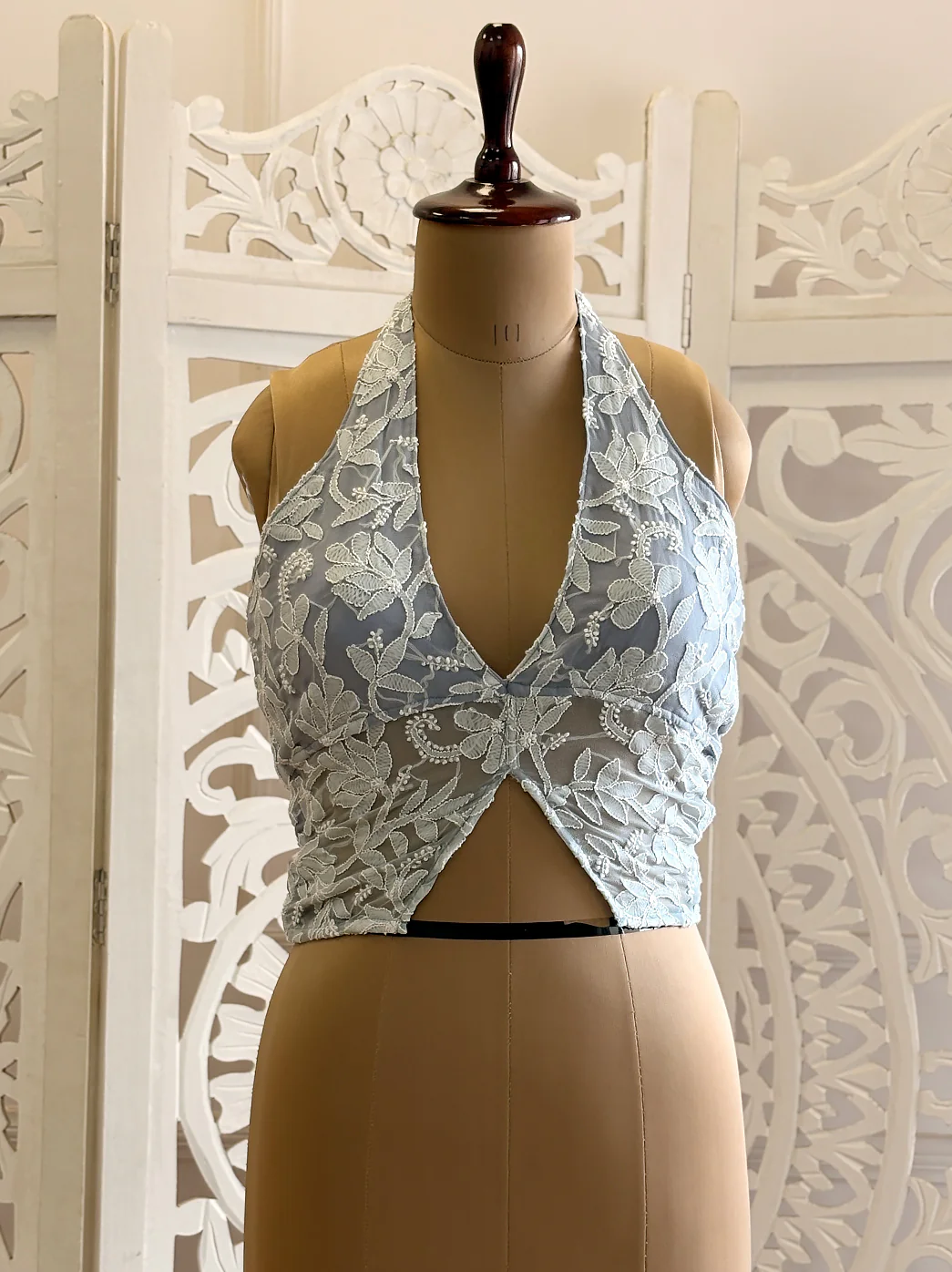 Georgette Tepchi Work Blouse With Scarf - Grey - Image 2