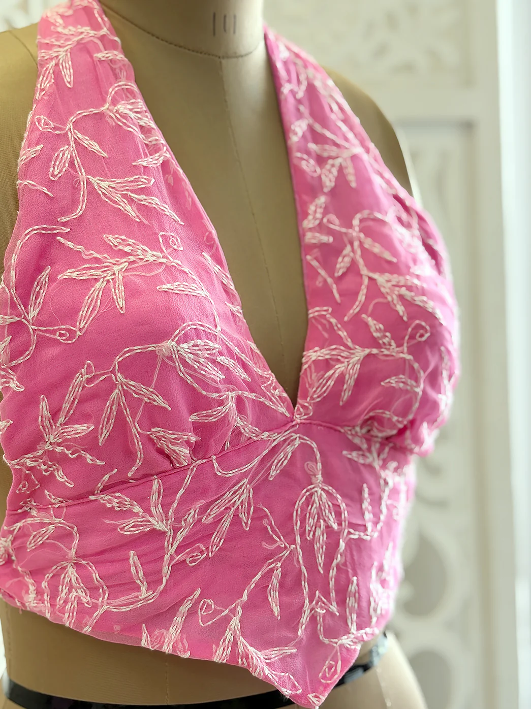Georgette Tepchi Work Blouse With Scarf - Pink - Image 4