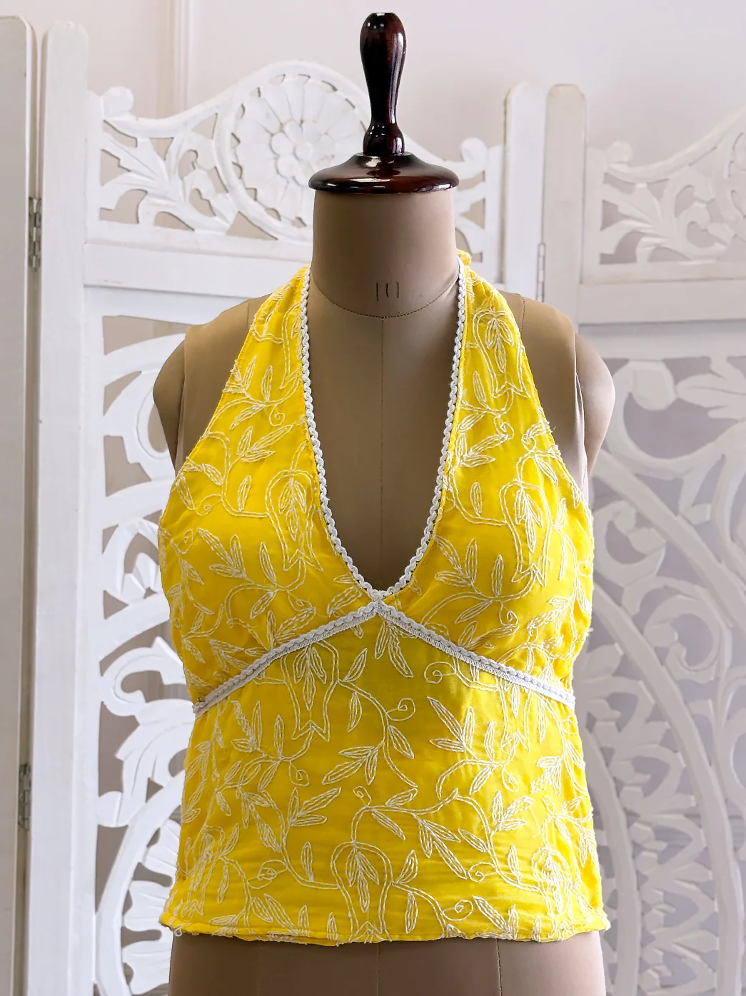 Georgette Tepchi Work Blouse With Scarf - Yellow - Image 3