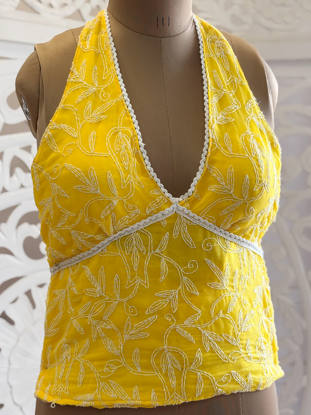 Georgette Tepchi Work Blouse With Scarf - Yellow - Image 4