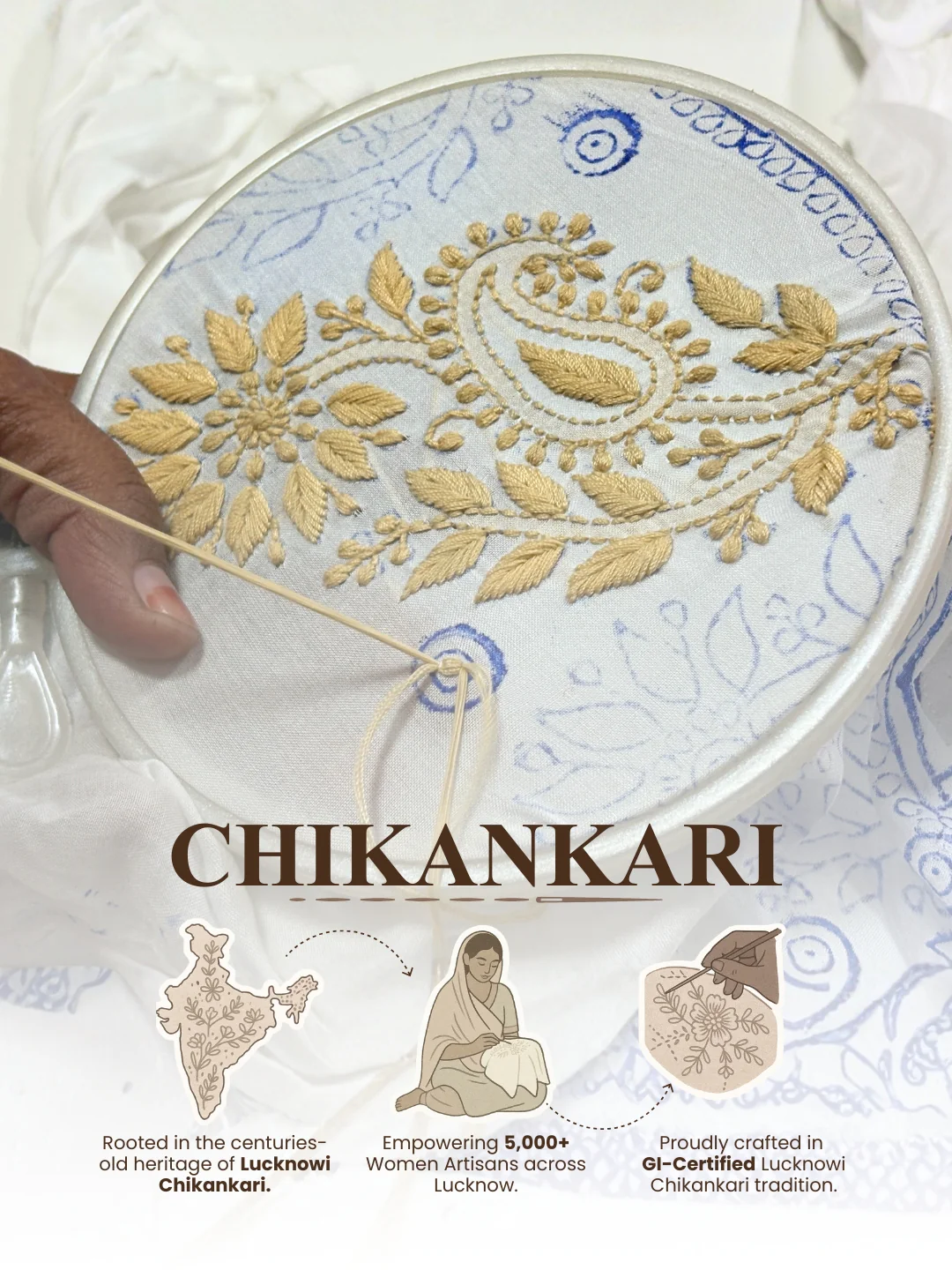 Giva Viscose Chikankari Kurti Garara Set with Dupatta - Choco - Image 6