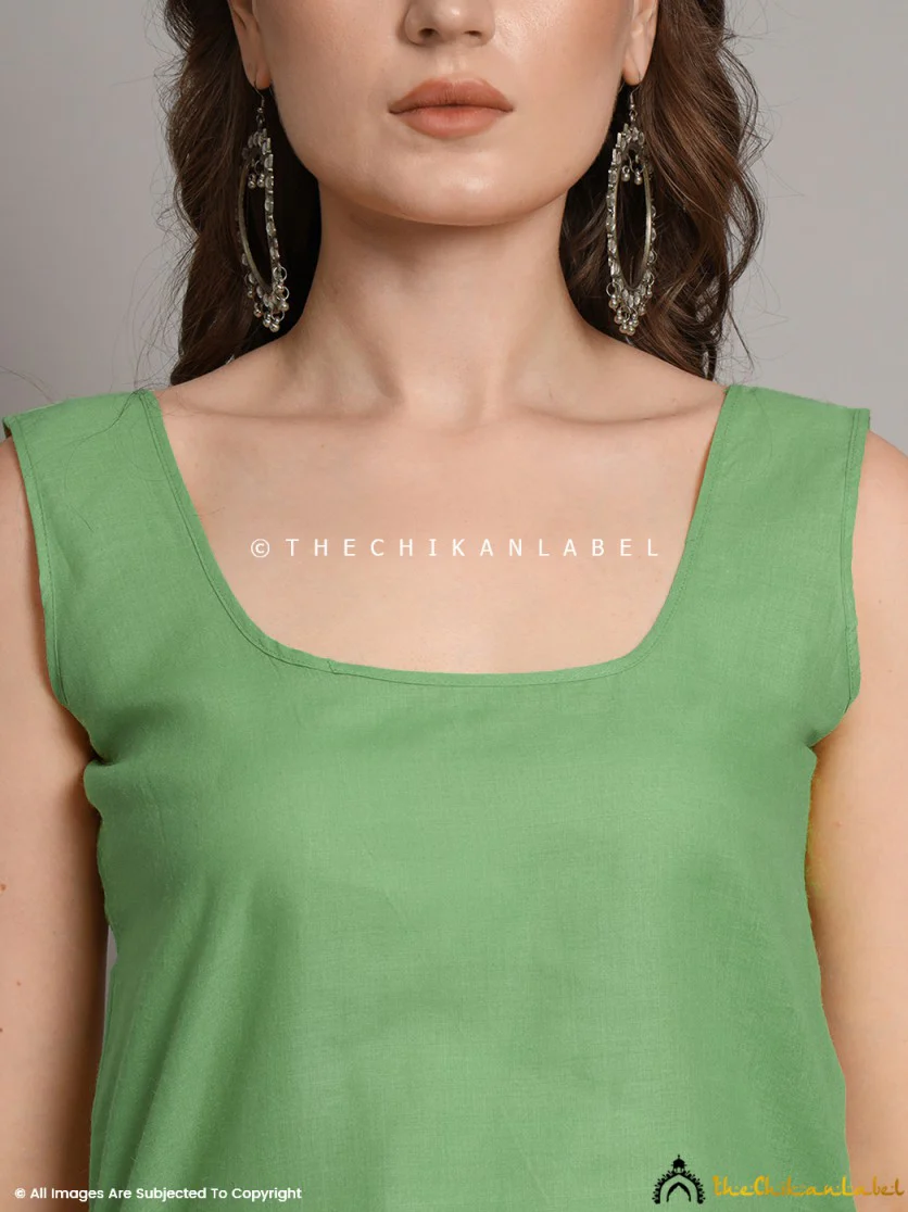 Cotton Camisole Inners for Kurtis & Kurta Green - Image 3