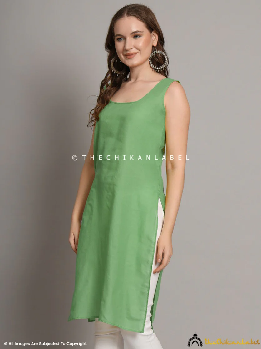 Cotton Camisole Inners for Kurtis & Kurta Green - Image 5
