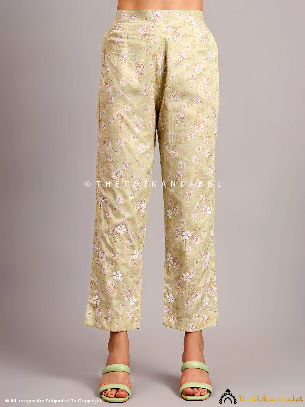 Vedika Mulmul Cotton Chikankari Co-ord Set - Green - Image 8