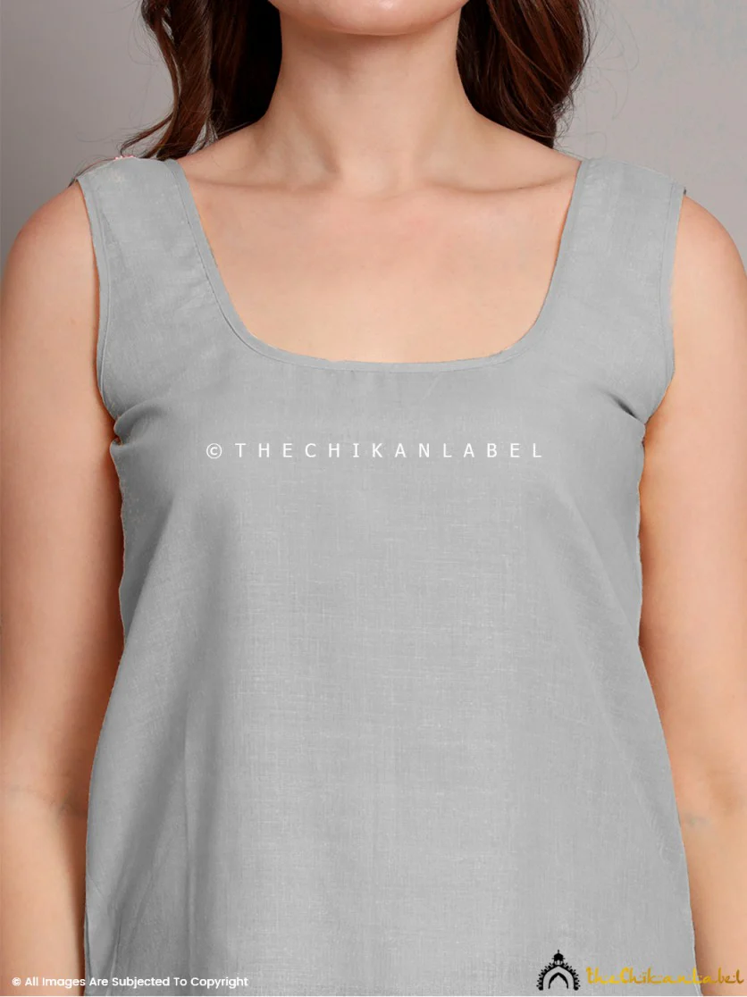 Cotton Camisole Inners for Kurtis & Kurta Gray - Image 3