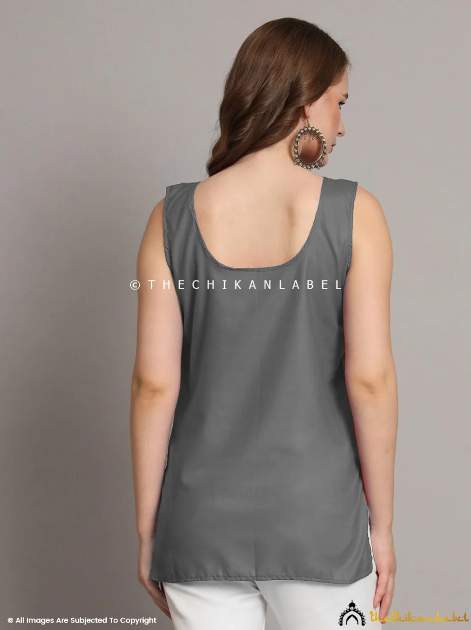 Cotton Short Camisole Inners for Kurtis & Kurta Grey - Image 3