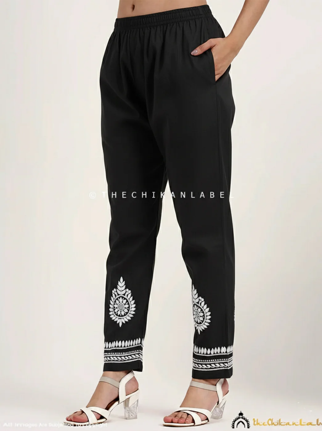 Jasleen Cotton Chikankari Kurta Set - Black - Image 6