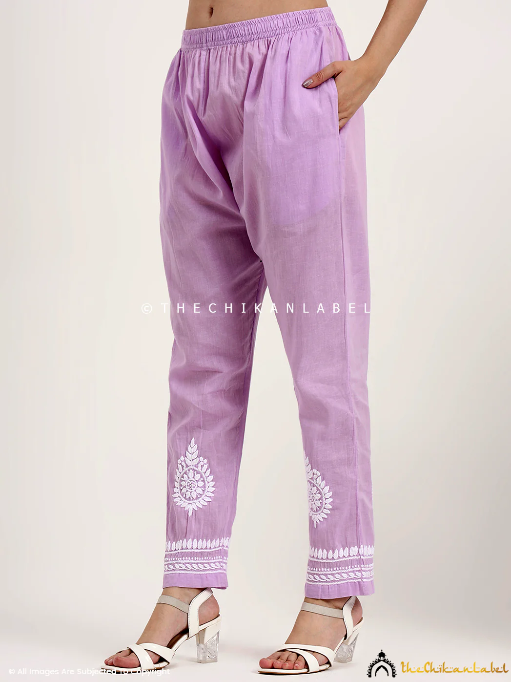 Jasleen Cotton Chikankari Kurta Set - Lavender - Image 7