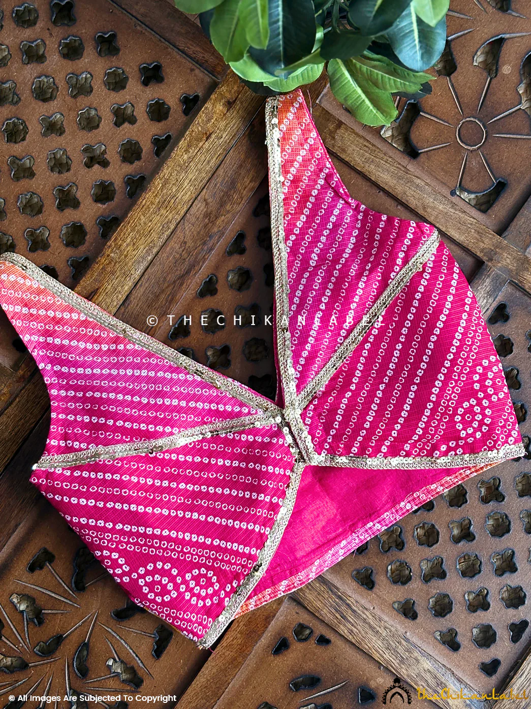 Kota Doria Sleeveless Blouse For Saree - Multi Color - Image 3