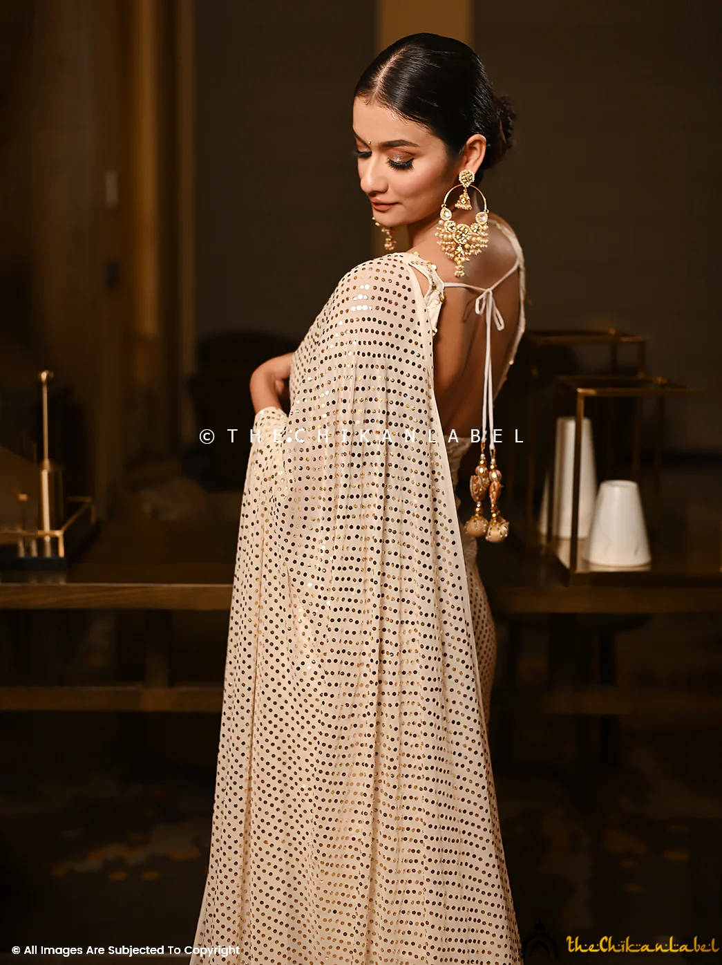 Kriti Sanon Inspired White Chikankari Saree - Image 6