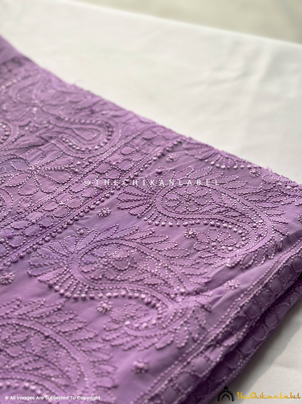 Maryam Viscose Chikankari Saree-Lavender - Image 7