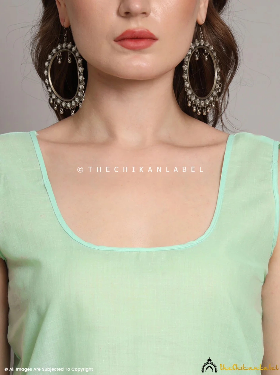 Cotton Short Camisole Inners for Kurtis & Kurta Light Green - Image 2