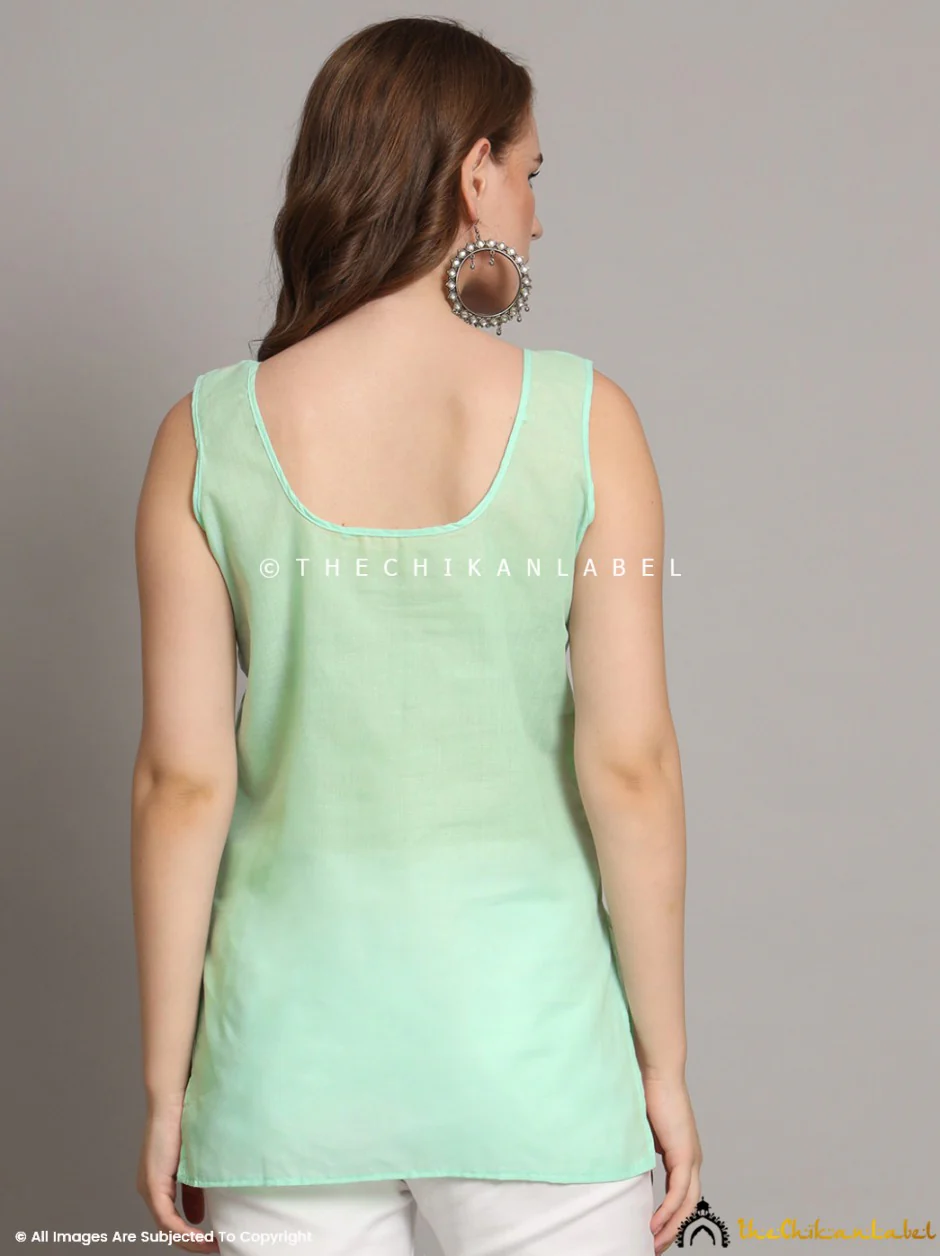 Cotton Short Camisole Inners for Kurtis & Kurta Light Green - Image 3