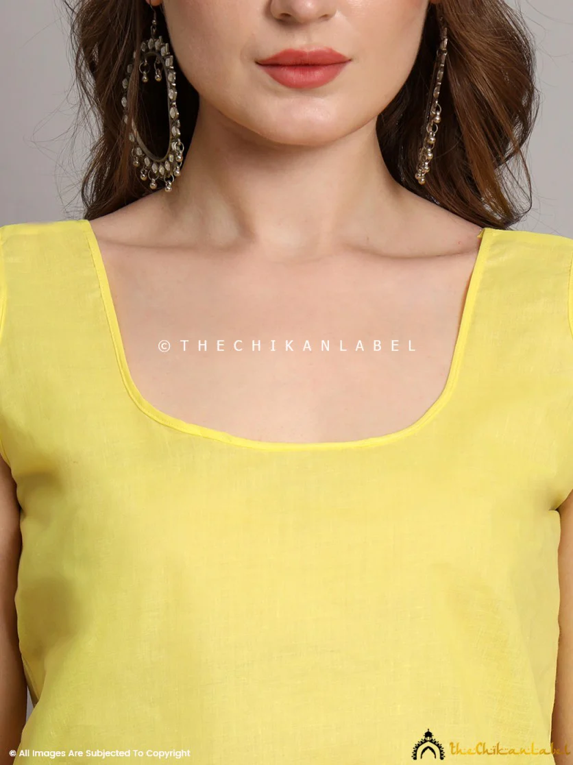 Cotton Camisole Inners for Kurtis & Kurta Lime Yellow - Image 3