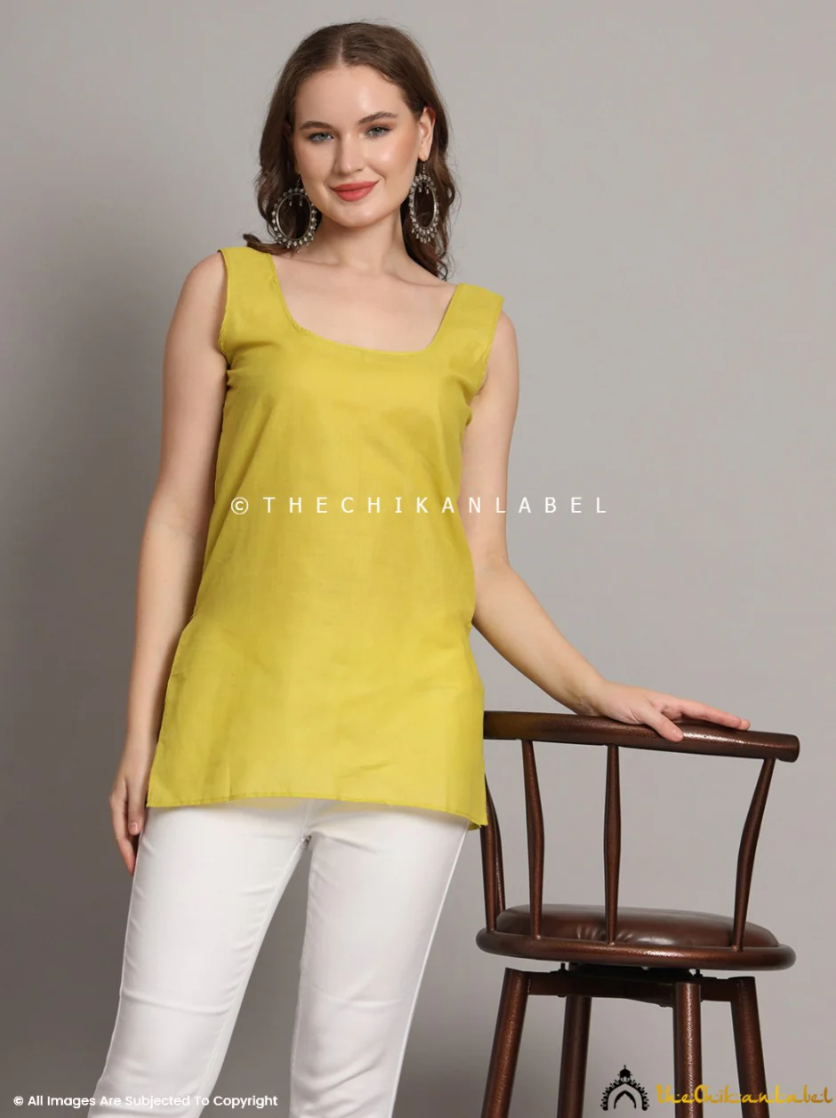 Cotton Short Camisole Inners for Kurtis & Kurta Mehendi Green - Image 7