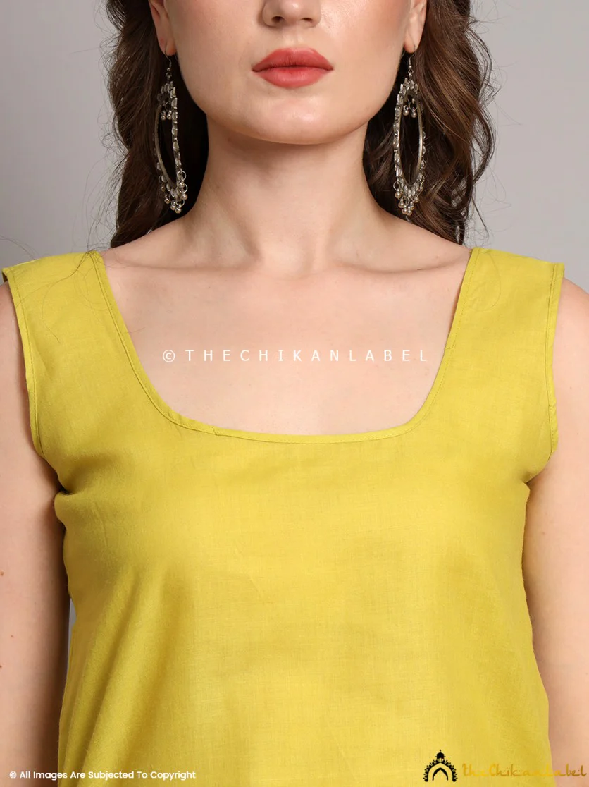 Cotton Camisole Inners for Kurtis & Kurta Mehndi Green - Image 3