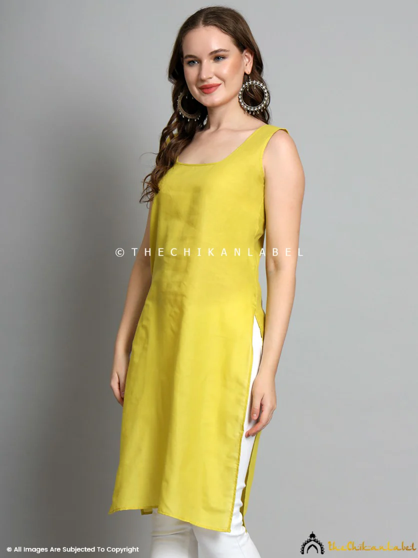 Cotton Camisole Inners for Kurtis & Kurta Mehndi Green - Image 4