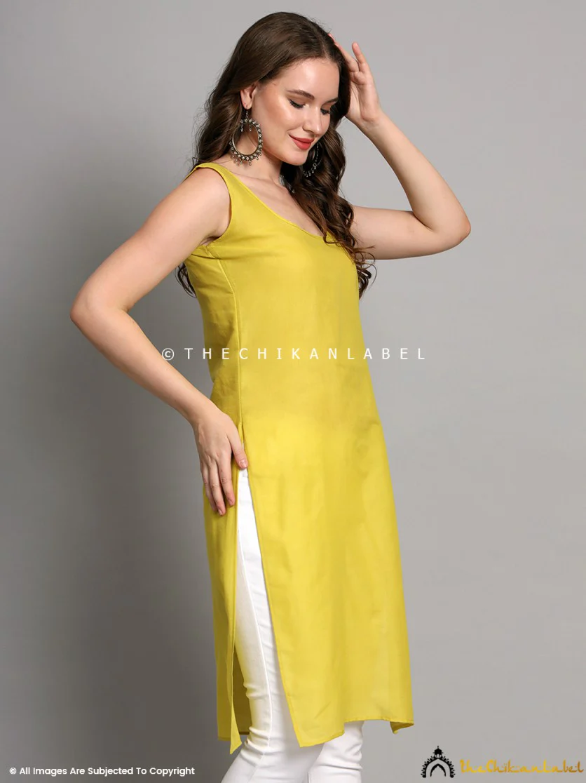 Cotton Camisole Inners for Kurtis & Kurta Mehndi Green - Image 5