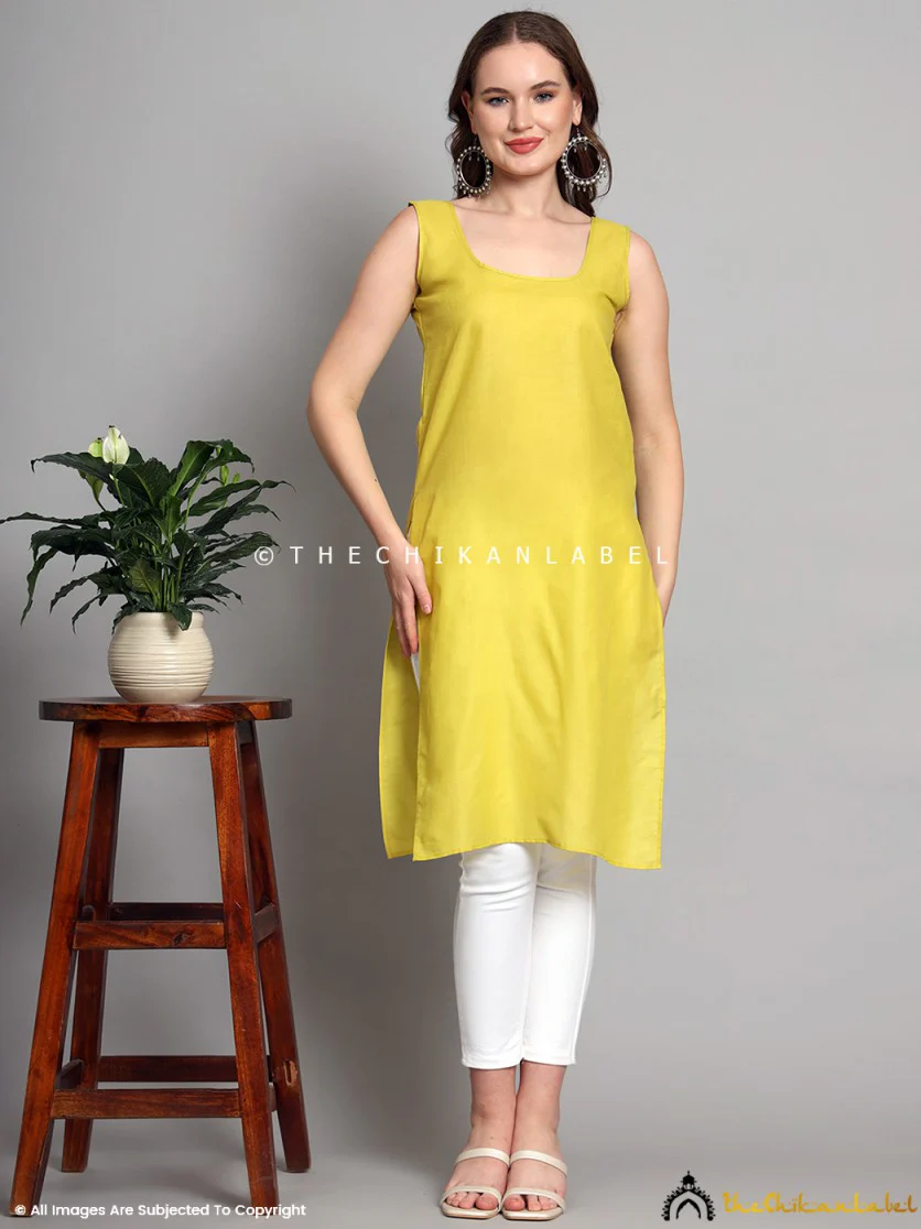 Cotton Camisole Inners for Kurtis & Kurta Mehndi Green - Image 6