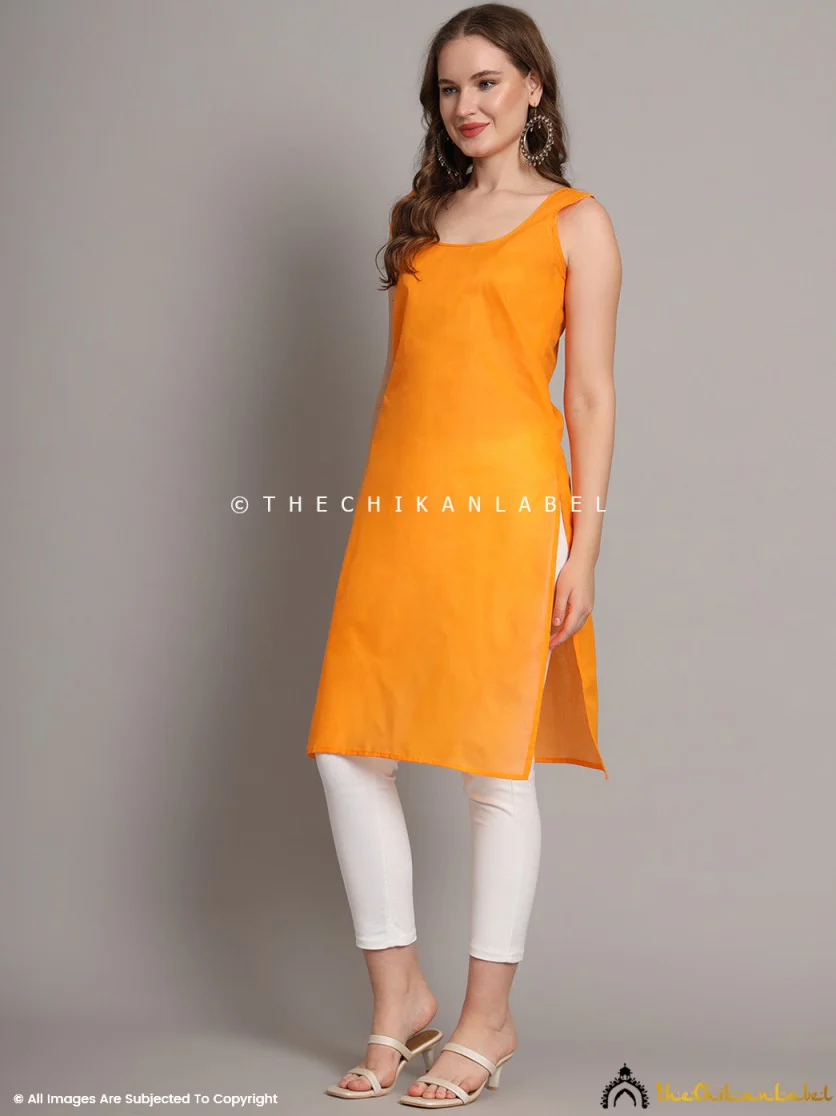 Cotton Camisole Inners for Kurtis & Kurta Mustard Yellow - Image 4