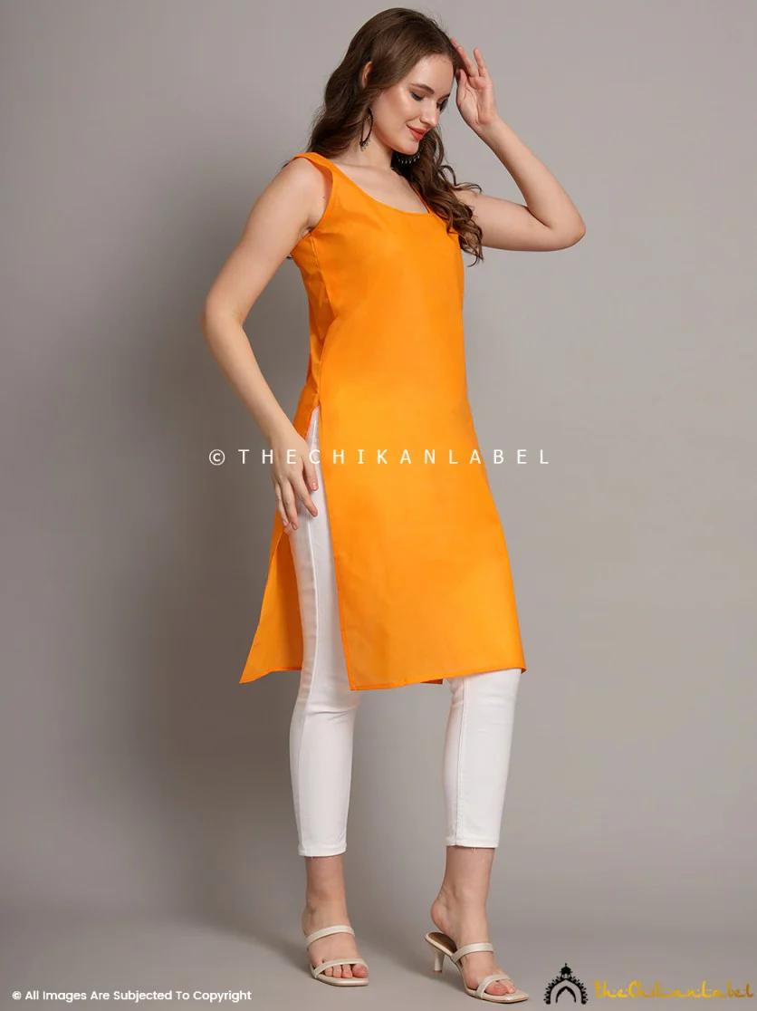 Cotton Camisole Inners for Kurtis & Kurta Mustard Yellow - Image 5