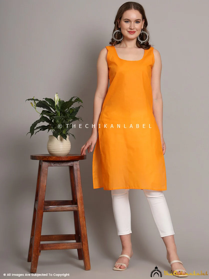 Cotton Camisole Inners for Kurtis & Kurta Mustard Yellow - Image 6