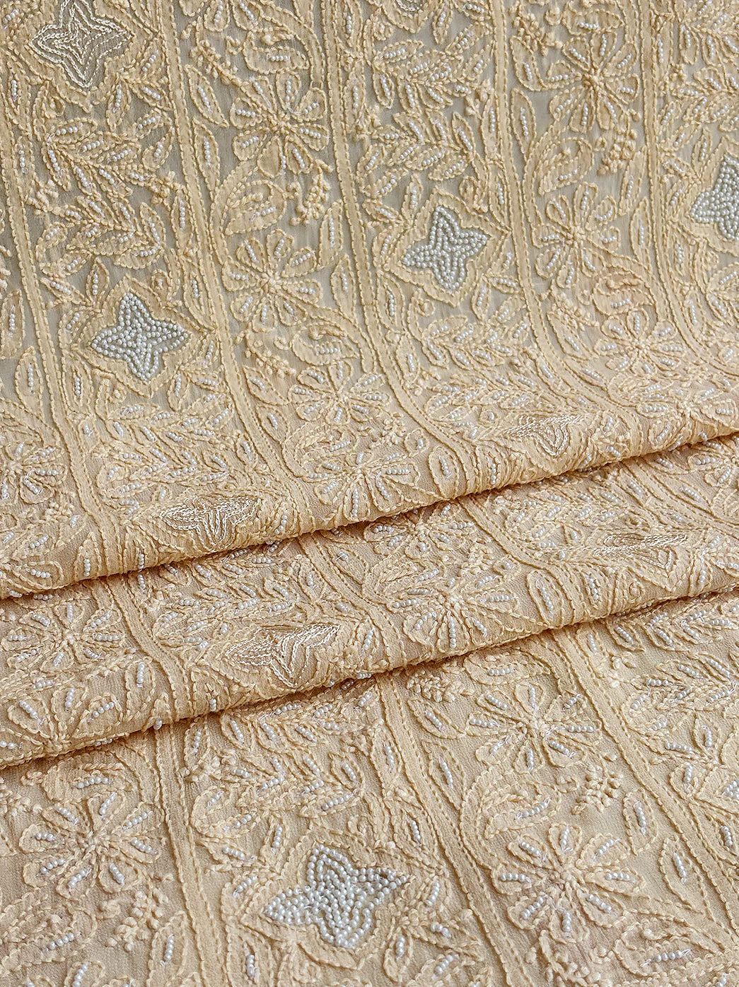 Naima Viscose Chikankari Kurti Piece with Dupatta - Beige - Image 4