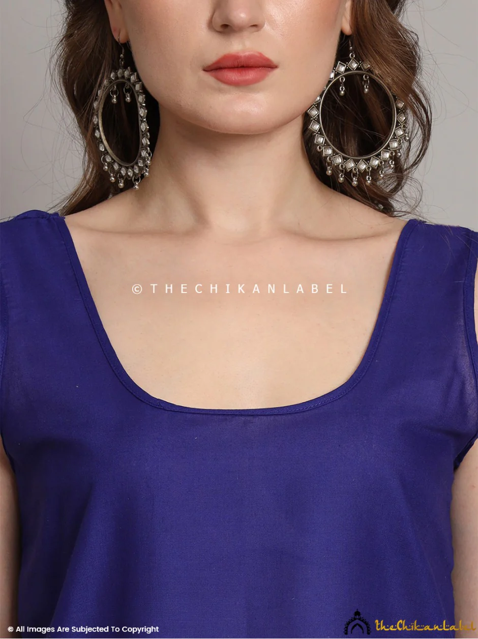 Cotton Short Camisole Inners for Kurtis & Kurta Navy Blue - Image 2