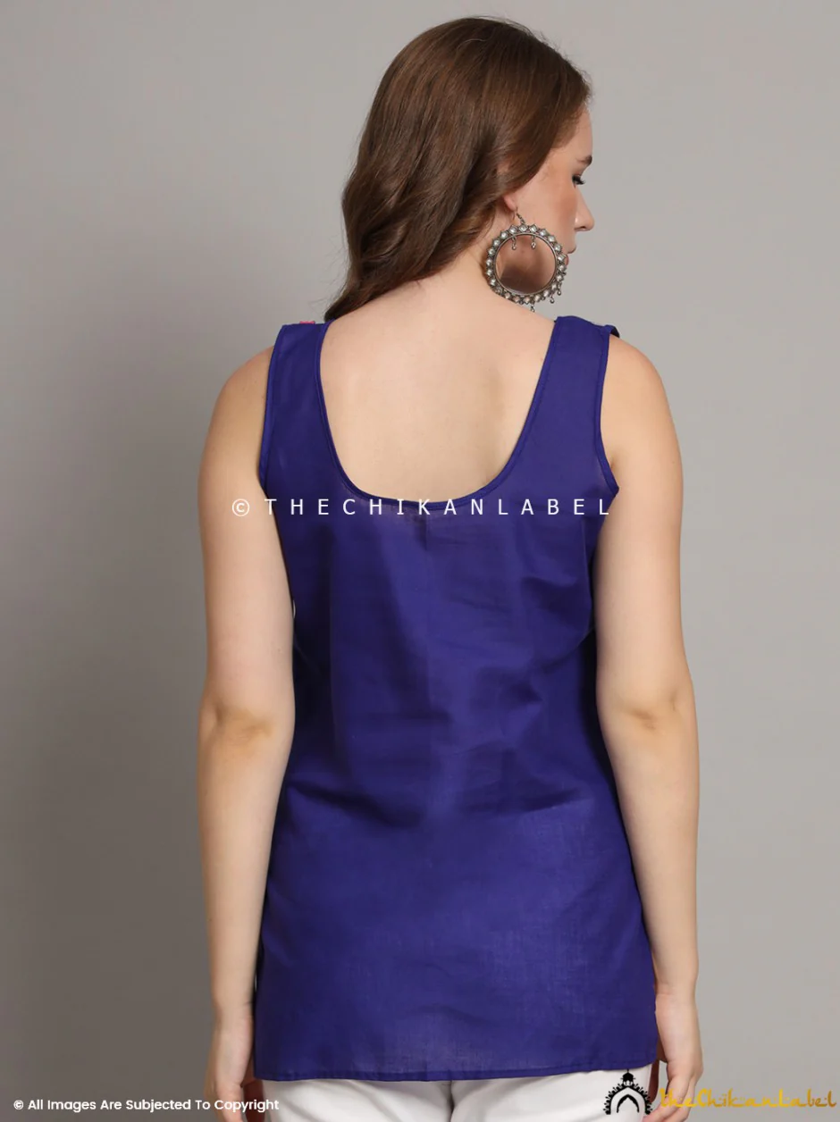 Cotton Short Camisole Inners for Kurtis & Kurta Navy Blue - Image 3