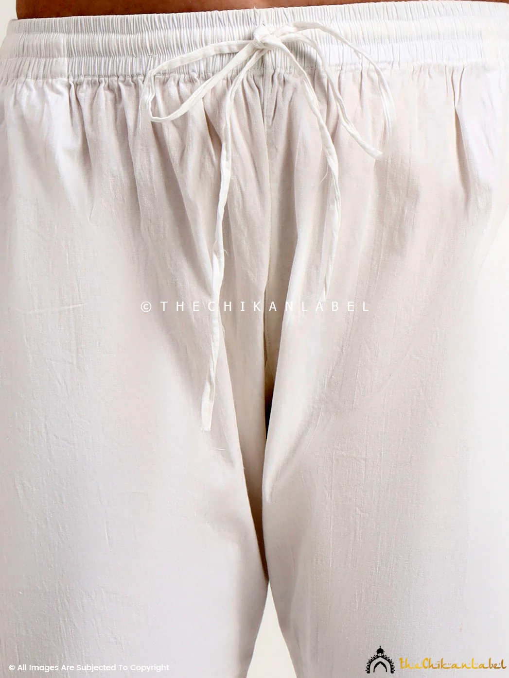 Nazia Cotton Straight Chikankari Pant - White - Image 2