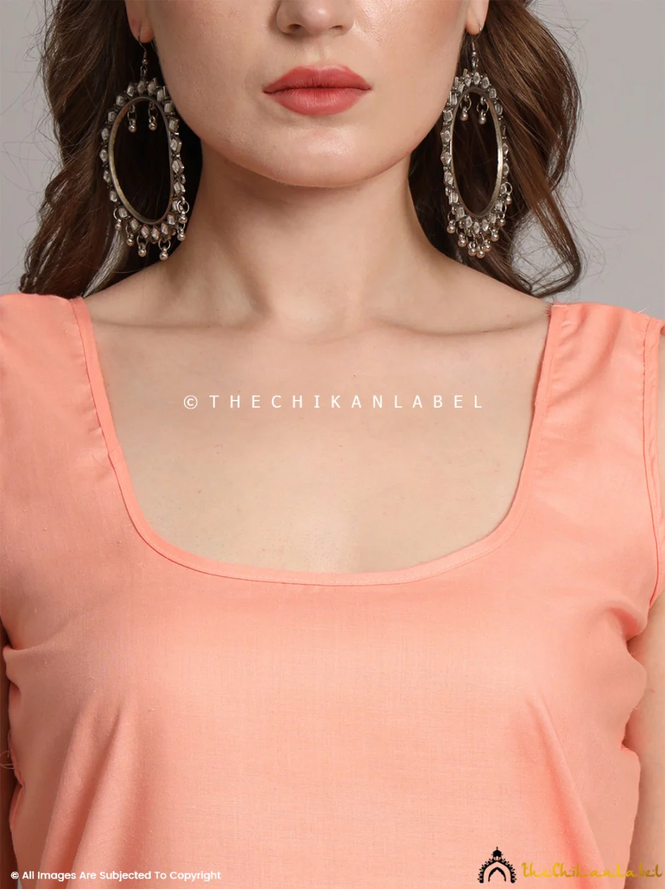 Cotton Short Camisole Inners for Kurtis & Kurta Peach - Image 2