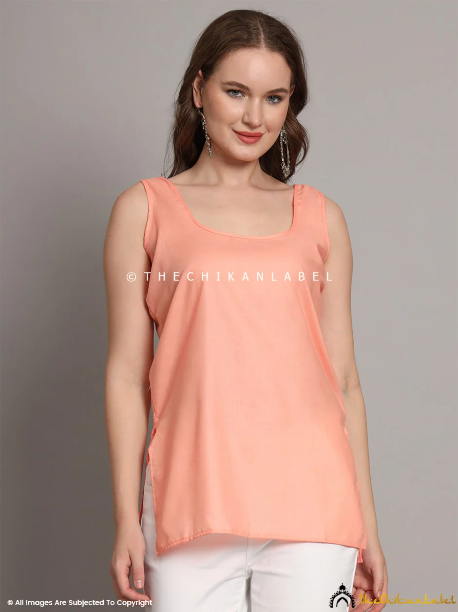 Cotton Short Camisole Inners for Kurtis & Kurta Peach - Image 4