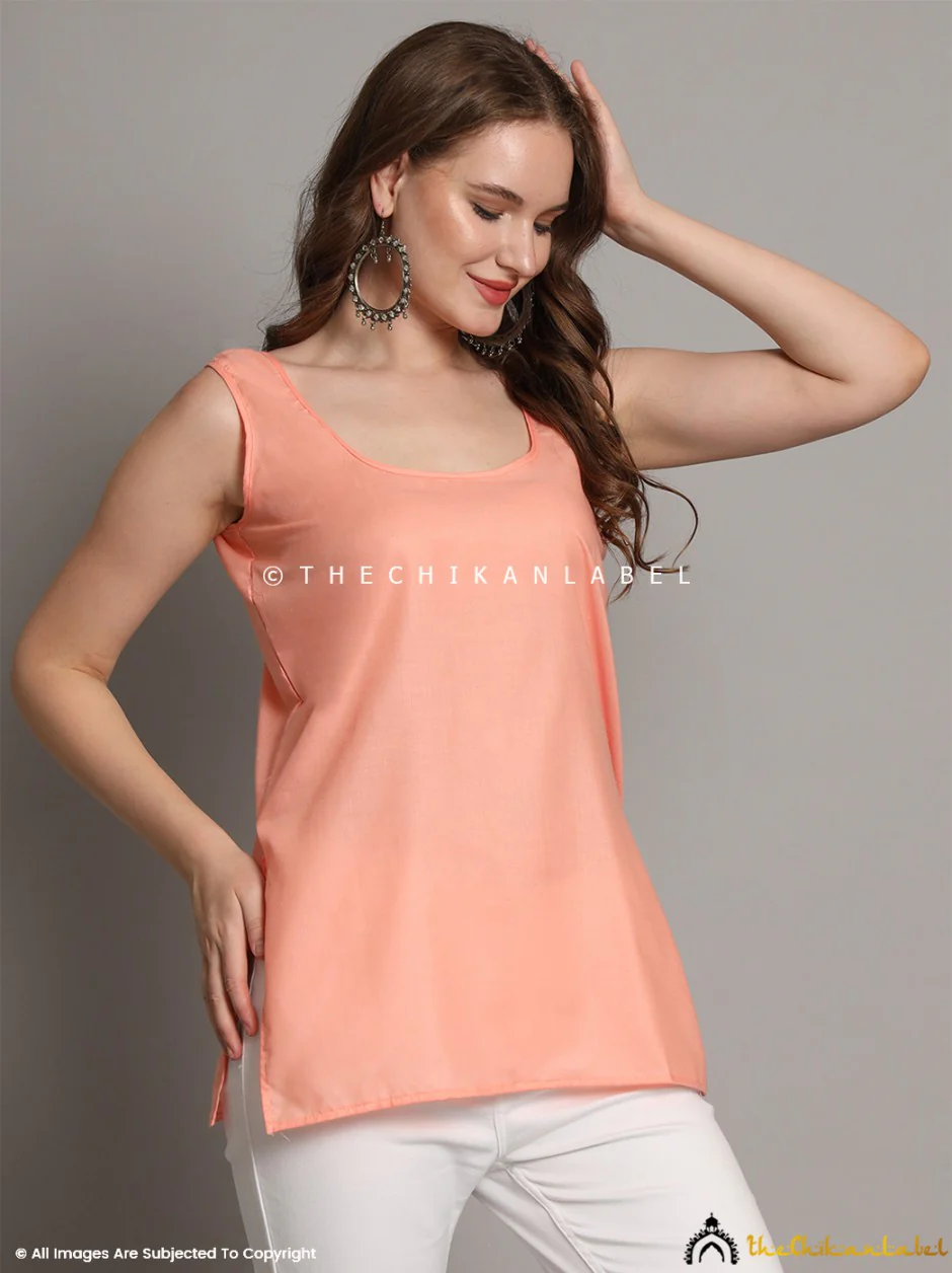 Cotton Short Camisole Inners for Kurtis & Kurta Peach - Image 6