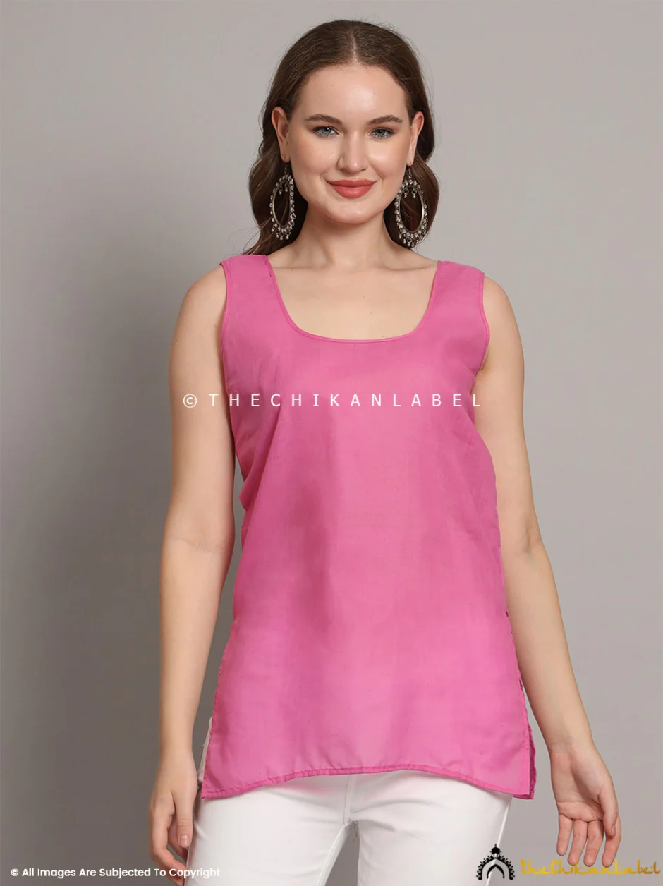 Cotton Short Camisole Inners for Kurtis & Kurta Pink - Image 5