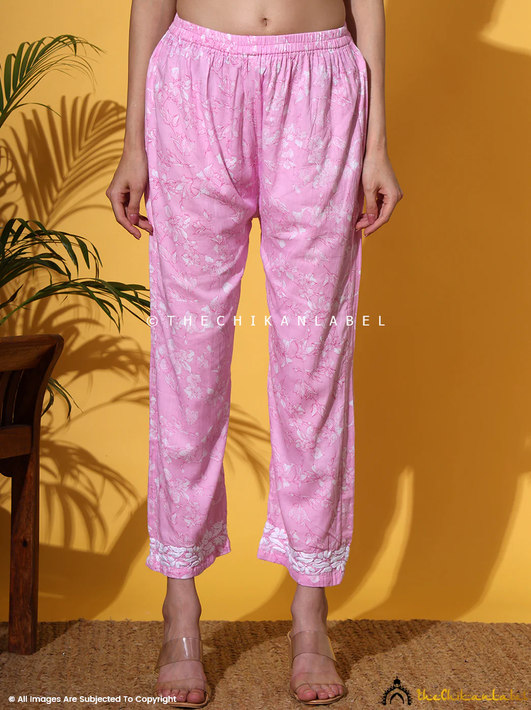 Fariha Cotton Chikankari Strappy Kurta Set - Pink - Image 11