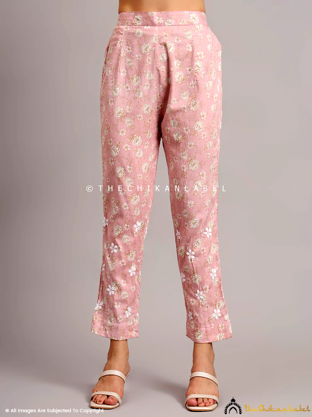 Vedika Mulmul Cotton Chikankari Co-ord Set - Pink - Image 8