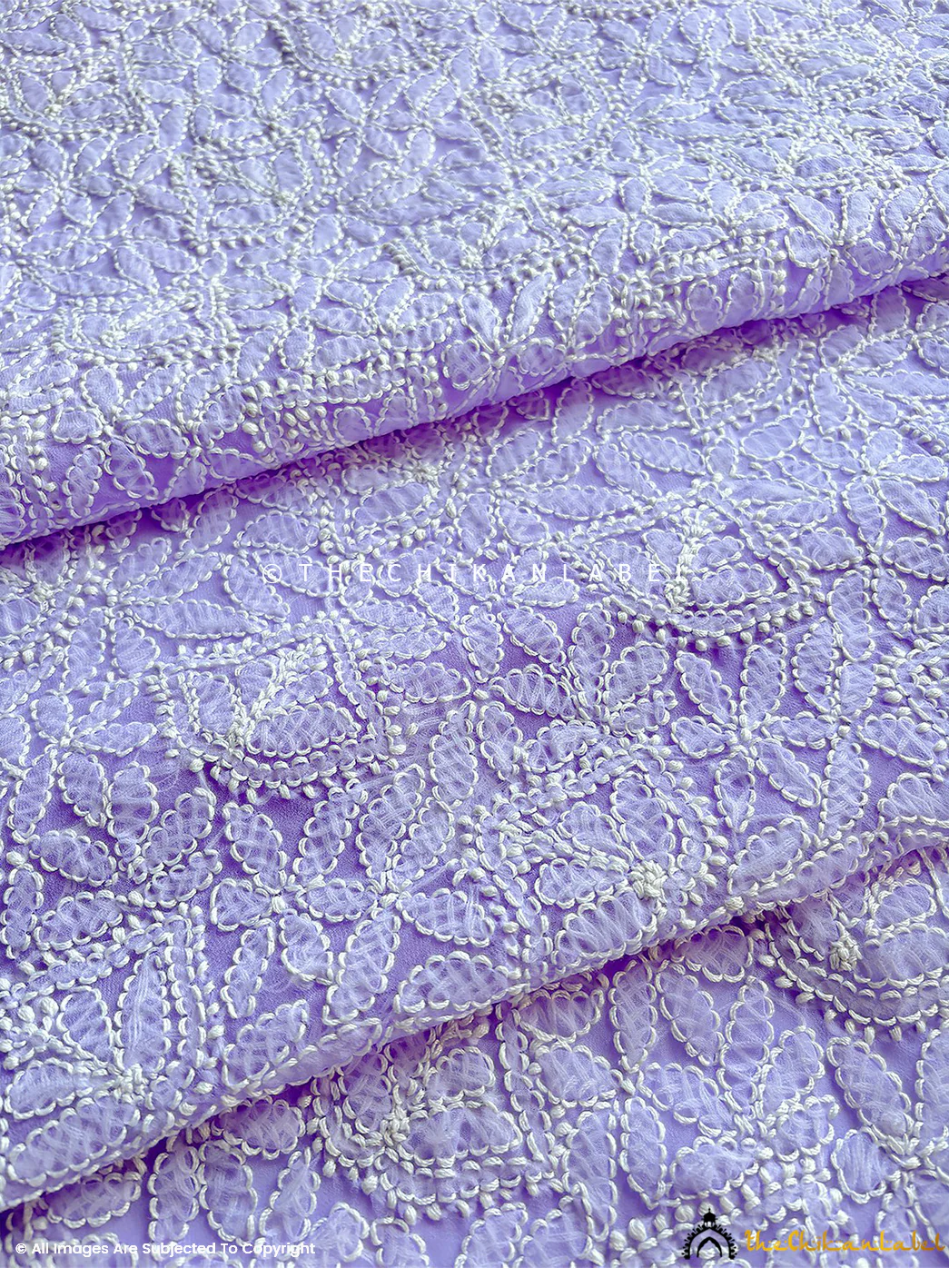 Ishanvi Georgette Chikankari Un-Stitched Suit with Dupatta-Purple - Image 4